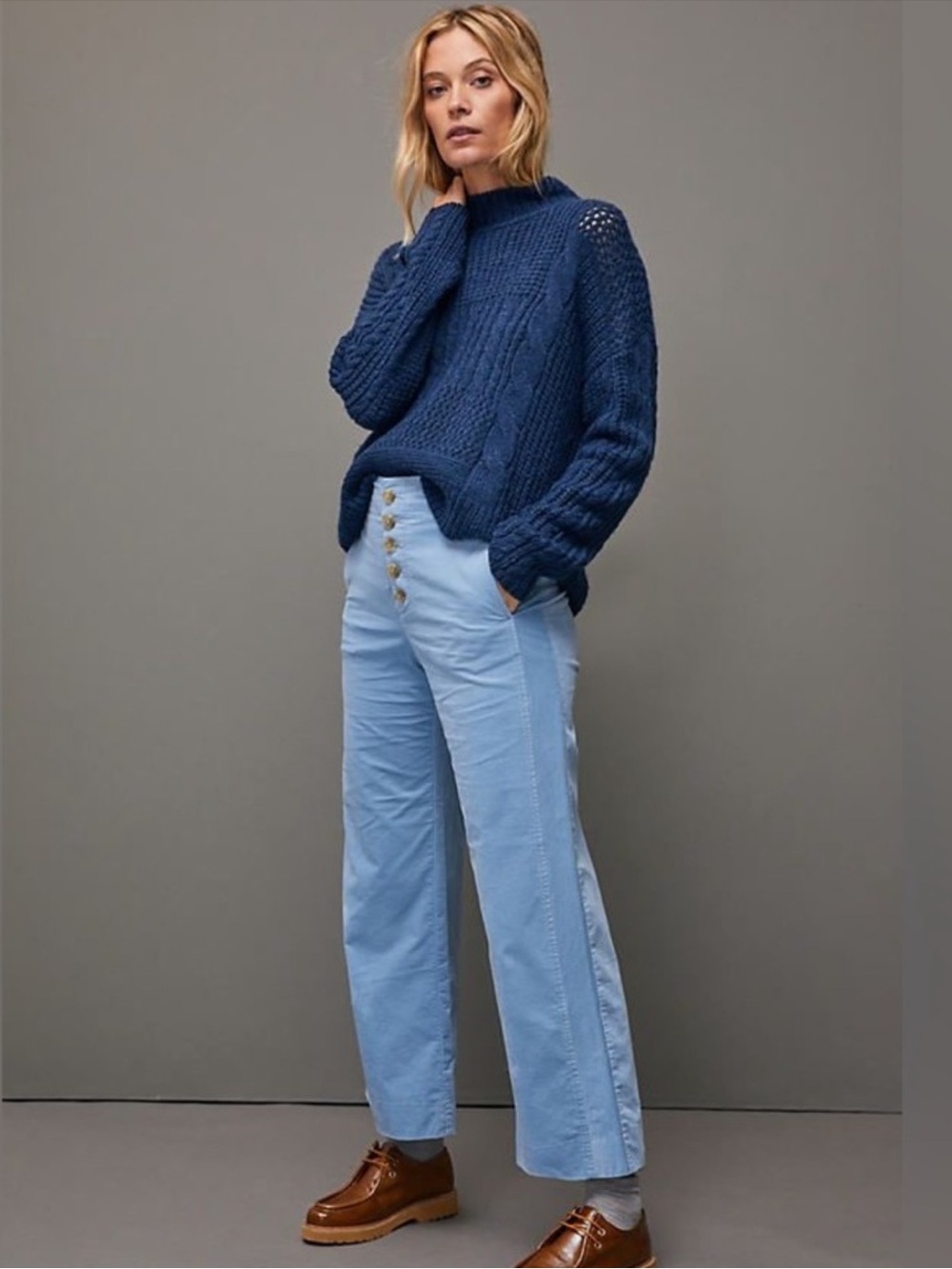 ANTHROPOLOGIE HARRISON WIDE LEG CORDUROY PANTS